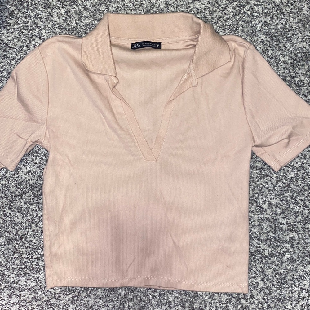 Zara Cropped Collard Tee